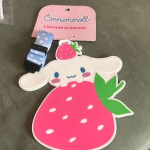 Sanrio Hello Kitty Friends Cinnamoroll Strawberry Lanyard NWT ID Card Silicone.